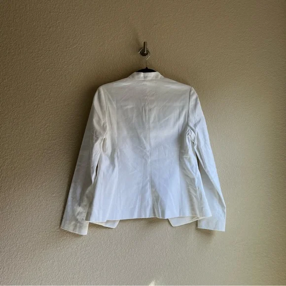 NWT Banana Republic WHITE COLLARLESS LINEN-COTTON BLAZER, size 4 - Picture 5 of 16
